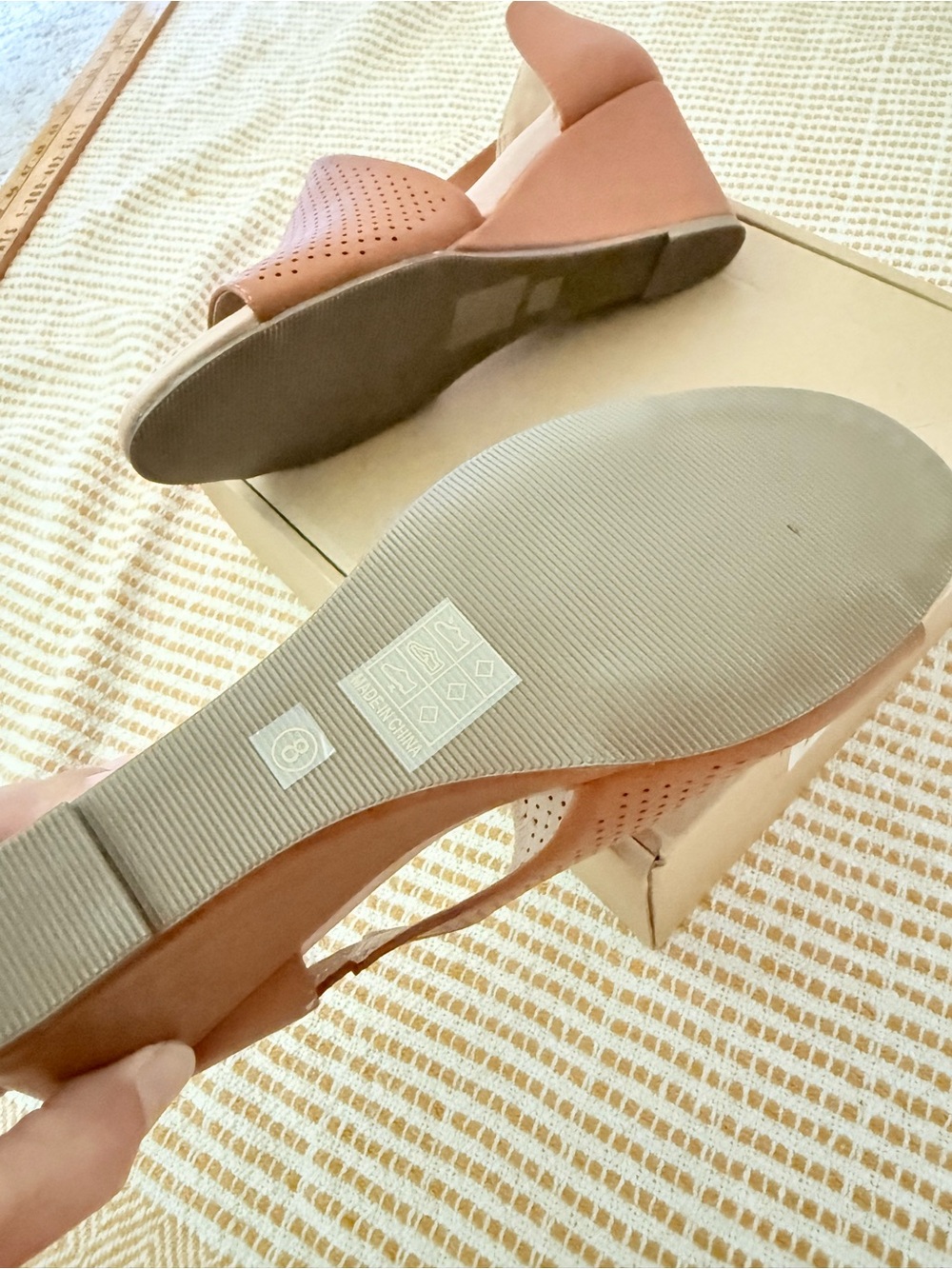 Journee Collection Aretha Open-Toe Wedge Sandals in Cognac - Picture 9 of 10